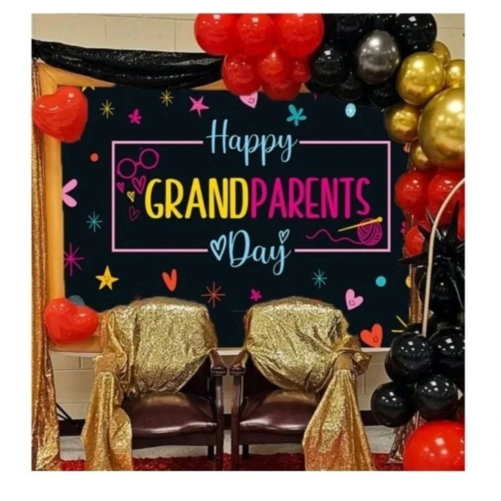 Happy Grandparents Day Backdrop 7x5ft Grandma Grandpa Photography Banner Decor